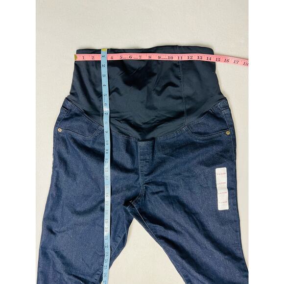 ISABEL MATERNITY 14/32R dark wash blue stretch pull over belly jeans NWT B40 - Picture 7 of 7